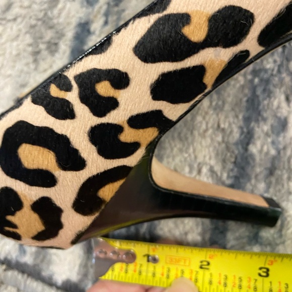 Cole Haan Black Peep Toe Heels with Leopard Bow - Picture 9 of 9